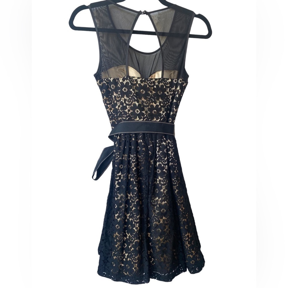 Windsor Lace Mini Dress Size S Mesh Bow‎ Sweetheart Neckline Fairy Coquette Prom - Picture 5 of 10
